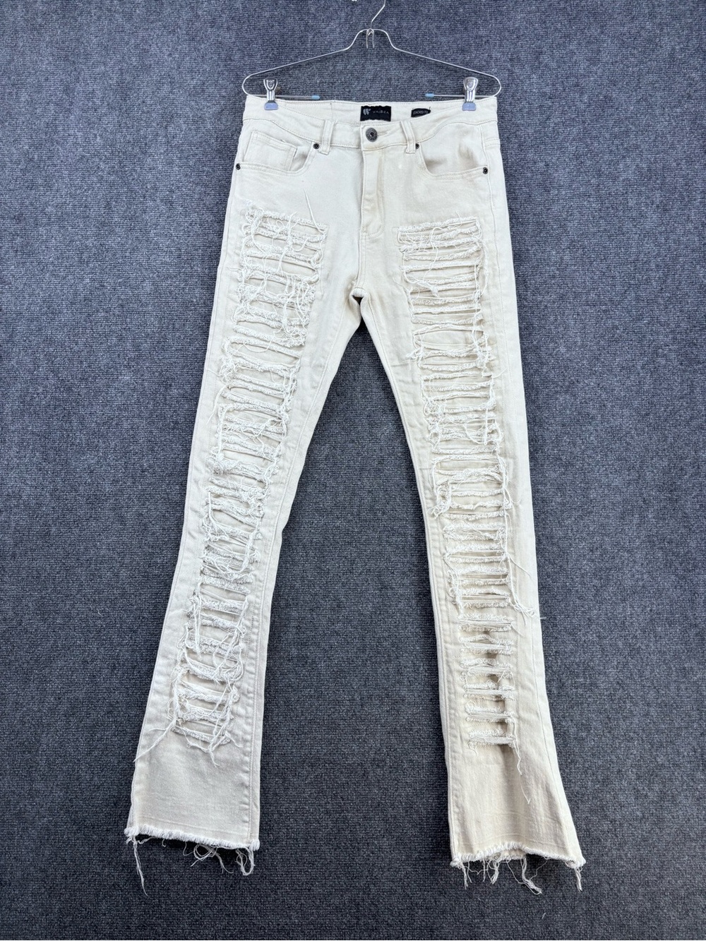 Waimea Off White Distressed Skinny Stacked Jeans Men’s 30X33* Y2K Grunge